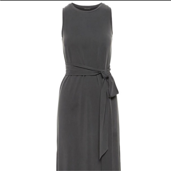 Banana Republic Sandwash Modal Knit Tank Column Dress Charcoal Sz M Casual - Picture 3 of 8
